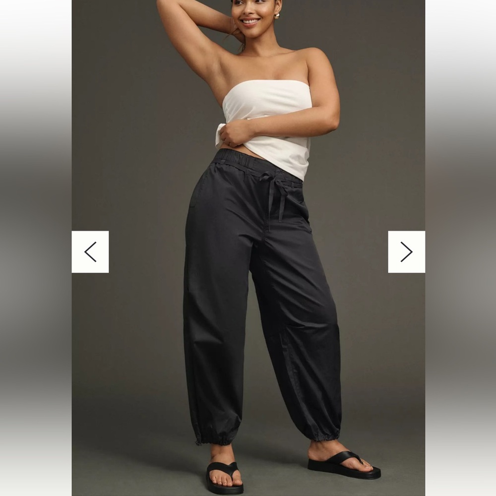 Anthropologie Black Drawstring Jogger Pants